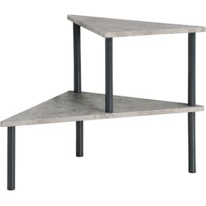 Keuken aanrecht hoek etagiere - 2 niveaus - hout/metaal - rekje/organizer - 53 x 38 x 38 cm - zwart