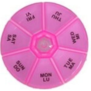 Medicijnen doosje/pillendoosje - 7-vaks - roze - geschikt voor 7 dagen