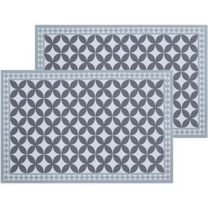 Set van 10x stuks rechthoekige placemats mozaiek grijs vinyl 45 x 30 cm