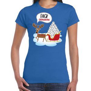 F#ck coronavirus fout Kerstshirt / outfit blauw voor dames