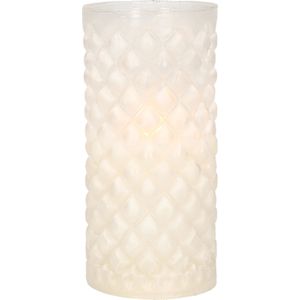 1x stuks luxe led kaarsen in glas D7,5 x H15 cm - met timer - Woondecoratie - Elektrische kaarsen