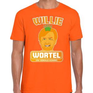 Oranje Koningsdag t-shirt - willie wortel - voor heren