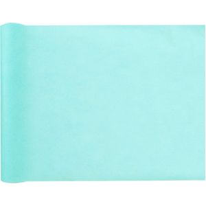 Tafelloper op rol - azuurblauw - 30 cm x 10 m - non woven polyester