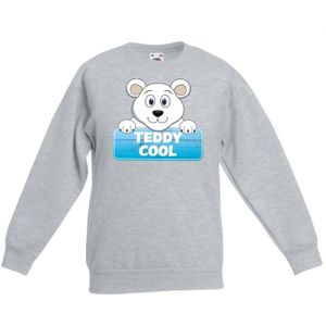 Sweater grijs voor kinderen met Teddy Cool de ijsbeer