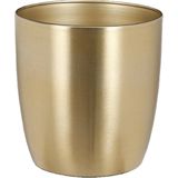 Plantenpot/Bloempotten set - 2x stuks - metaal - goud - D13 en D16 cm