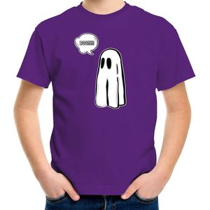 Halloween verkleed t-shirt voor kinderen - spook - paars - geest - themafeest outfit