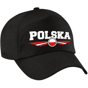 Polen / Polska landen pet / baseball cap zwart kinderen