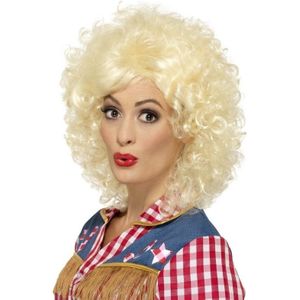 Blonde Dolly korte pruik met krullen voor dames