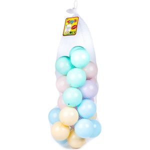 Kunststof ballenbak ballen - pastel kleuren - 24x stuks - ca 7,5 cm