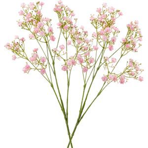 3x stuks kunstbloemen Gipskruid/Gypsophila takken lichtroze 68 cm