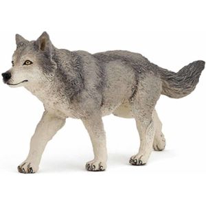 Plastic speelgoed figuur grijze wolf/wolven 12 cm