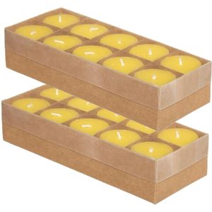 20x stuks Citronella stomp kaarsjes 7 branduren geel