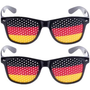 2x stuks zwarte Duitsland vlag bril voor volwassenen