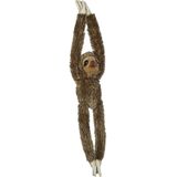 Pluche knuffel dieren hangende luiaard 65 cm - Speelgoed bosdieren knuffelbeesten - Leuk als cadeau