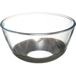 Beslagkom/mengkom glas met antislip - 2,2L - Keukenbenodigdheden - Serveerschalen/saladeschalen