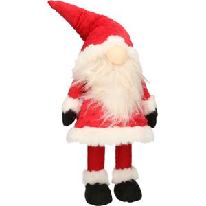 Decoratie pop gnome/kabouter - kerstman pop - 42 cm - rood