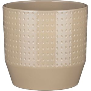 Mica Decorations Bloempot model Nola - beige - D20 x H18 cm - relief dots