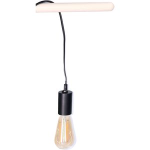 Fitting Zwart  - plastic - E27 - IP20 - 3M - hanglamp - 6 x 4.2 cm - inclusief LED Retro lamp