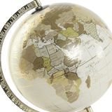 Wereldbol/globe op voet - kunststof - beige/goud - home decoratie artikel - D20 x H30 cm
