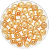50x stuks sieraden maken Boheemse glaskralen in het transparant goud van 6 mm