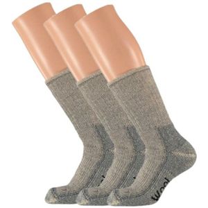 Set van 3x stuks extra warme grijze dames/heren sokken maat 39/42