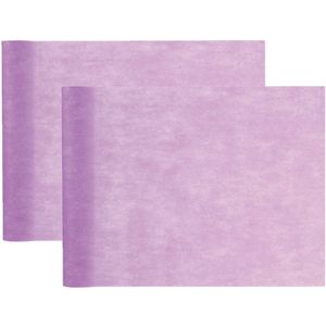Tafelloper op rol - 2x - lila paars - 30 cm x 10 m - non woven polyester