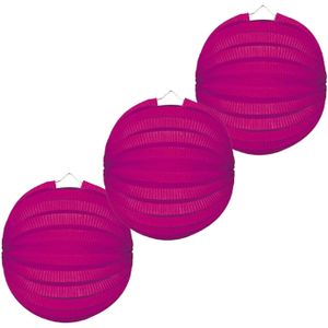 Lampion - 6x - fuchsia roze - 22 cm - papier
