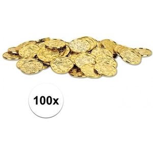 Gouden schatkist munten 100 stuks