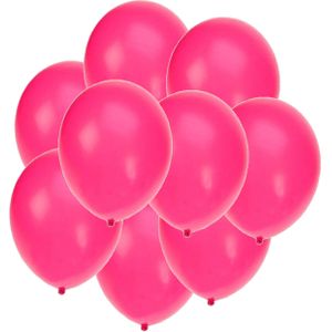 Bellatio decorations - Ballonnen knalroze/felroze 100x stuks rond 27 cm