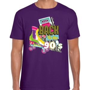 Verkleed T-shirt voor heren - back to the 90s - paars - jaren 90 - foute party - carnaval