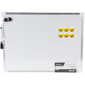 Whiteboard/memobord magnetisch incl. marker en magneten - 30 x 40 cm