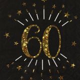 Verjaardag feest servetten leeftijd - 50x - 60 jaar - goud - 33 x 33 cm