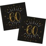 Verjaardag feest servetten leeftijd - 50x - 60 jaar - goud - 33 x 33 cm