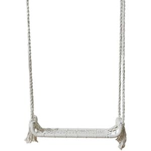 Tuin/balkon schommel / Macrame Swing - naturel - metaal/stof - 65 x 20 x 160 cm