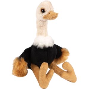 Pluche knuffel dieren struisvogel 15 cm - Speelgoed knuffelbeesten struisvogels