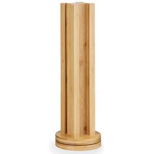 Koffie cup/capsule houder/dispenser - bamboe hout - voor 36 cups - D11 x H30 cm