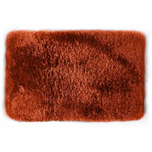 Spirella badkamer vloer kleedje/badmat tapijt - hoogpolig luxe uitvoering - terracotta - 40 x 60 cm