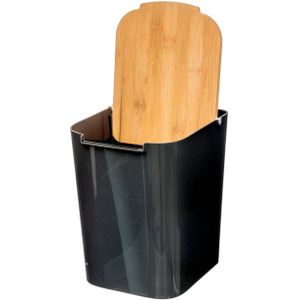 Wooners® Tafelprullenbak met deksel - Bamboe - 5l – Zwart Tafelprullenbak met deksel - Bamboe - 5l - Zwart