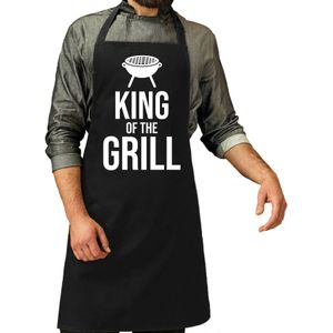 Vaderdag cadeau schort - king of the grill - zwart- keukenschort - heren - verjaardag