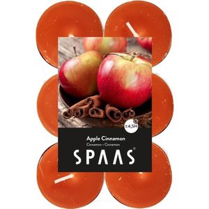 48x Geurtheelichtjes Apple Cinnamon 4,5 branduren - Geurkaarsen appel/kaneel geur - Waxinelichtjes