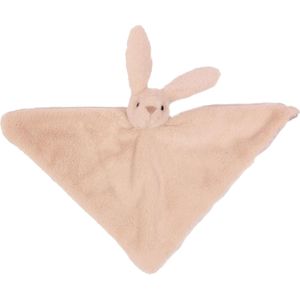 Knuffeldier Konijn - zachte pluche stof - tuttel/knuffeldoekje - roze - 45 cm