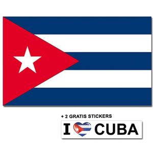 Cubaanse vlag  2 gratis stickers