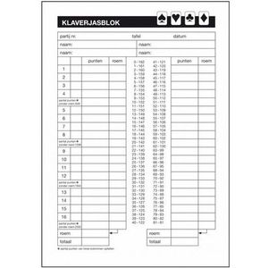 Klaverjassen Scoreblok A5 - 50 vellen - Formaat 14,8 x 21 cm - Niet geschikt voor kinderen