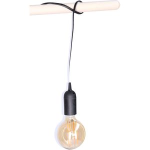 Fitting Zwart - plastic - E27 - IP20 - 2M - hanglamp - inclusief LED Retro lamp