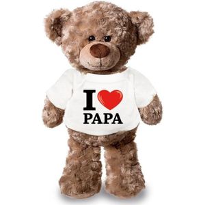 Knuffel teddybeer met I love papa shirt 24 cm