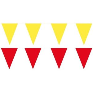 Gele/Rode feest punt vlaggetjes pakket 60 meter