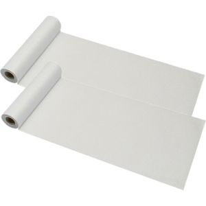 Tafelloper op rol - 2x - witte glitter - 30 x 500 cm - polyester