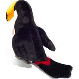 Knuffeldier Toekan - zachte pluche stof - premium kwaliteit knuffels - zwart/geel - 25 cm - vogels