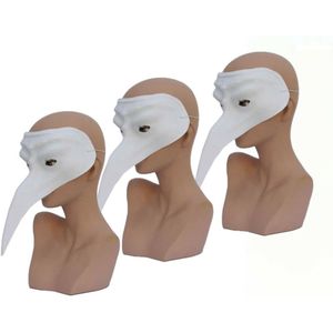 Faram Party 4x stuks wit plastic Venetiaans snavelmasker