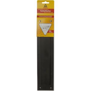 Brievenbusborstel met klep - bruin - kunststof - 34 x 8,3 cm - energiebesparende brievenbusklep